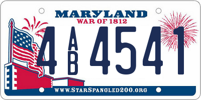 MD license plate 4AB4541