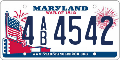 MD license plate 4AB4542