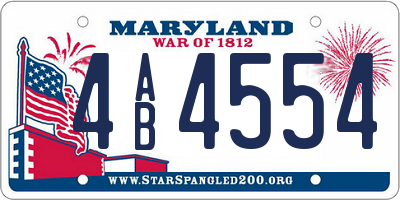 MD license plate 4AB4554