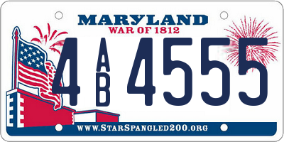 MD license plate 4AB4555