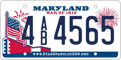 MD license plate 4AB4565