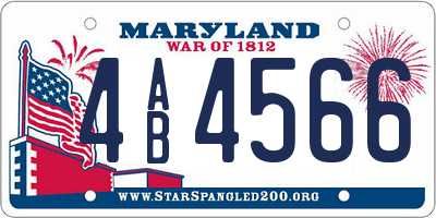 MD license plate 4AB4566