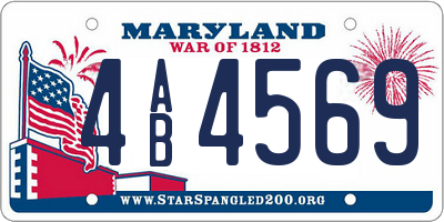 MD license plate 4AB4569