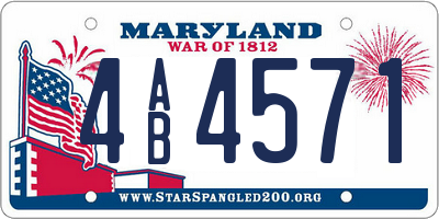 MD license plate 4AB4571