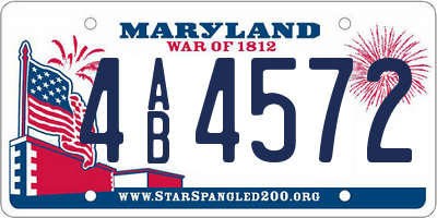 MD license plate 4AB4572