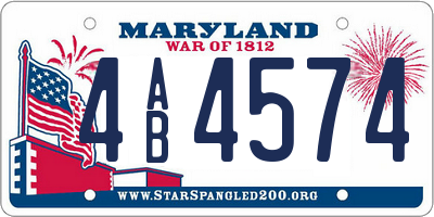 MD license plate 4AB4574