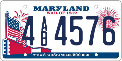 MD license plate 4AB4576