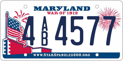 MD license plate 4AB4577