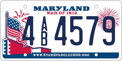 MD license plate 4AB4579