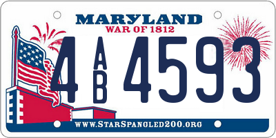 MD license plate 4AB4593