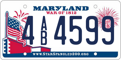 MD license plate 4AB4599