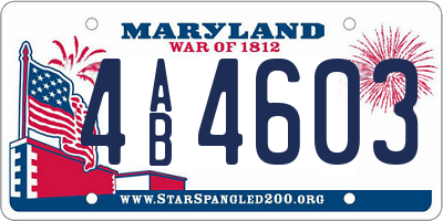 MD license plate 4AB4603