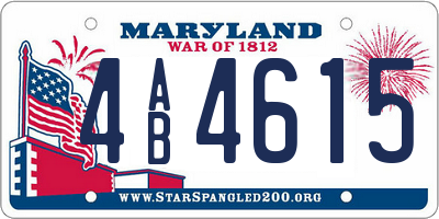 MD license plate 4AB4615