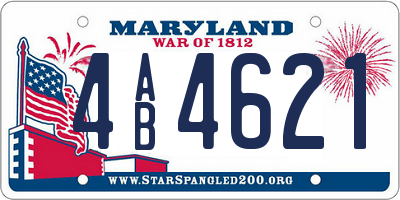 MD license plate 4AB4621