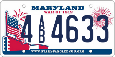 MD license plate 4AB4633