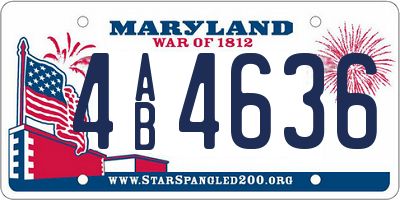 MD license plate 4AB4636