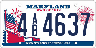 MD license plate 4AB4637