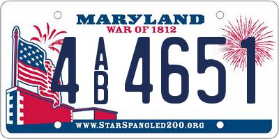 MD license plate 4AB4651