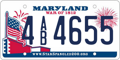 MD license plate 4AB4655