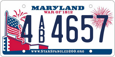MD license plate 4AB4657