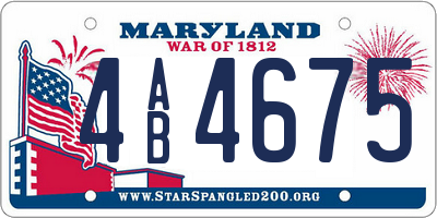 MD license plate 4AB4675