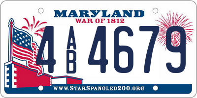 MD license plate 4AB4679