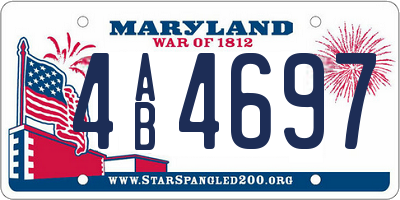 MD license plate 4AB4697