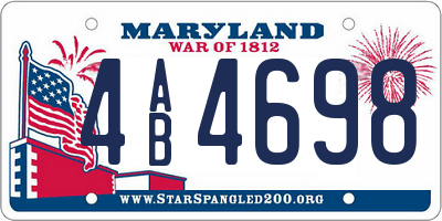 MD license plate 4AB4698