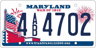 MD license plate 4AB4702