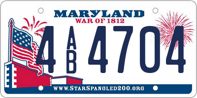 MD license plate 4AB4704