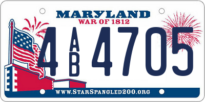 MD license plate 4AB4705