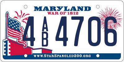 MD license plate 4AB4706
