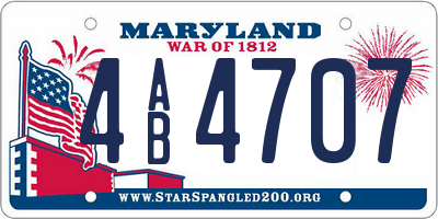 MD license plate 4AB4707