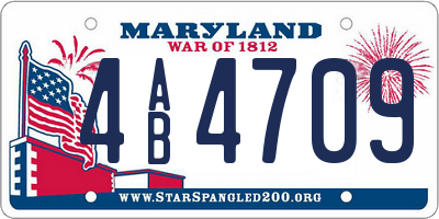 MD license plate 4AB4709