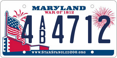 MD license plate 4AB4712