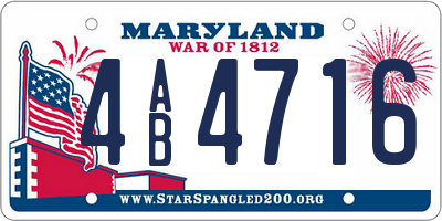 MD license plate 4AB4716