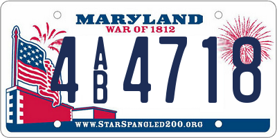 MD license plate 4AB4718