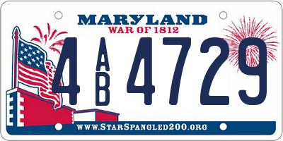 MD license plate 4AB4729