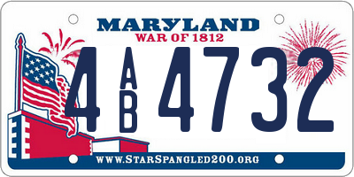 MD license plate 4AB4732
