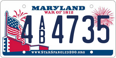 MD license plate 4AB4735