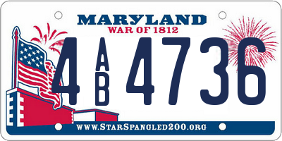 MD license plate 4AB4736
