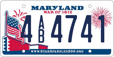 MD license plate 4AB4741