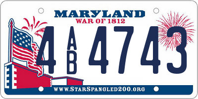 MD license plate 4AB4743