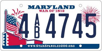 MD license plate 4AB4745