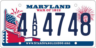 MD license plate 4AB4748