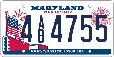 MD license plate 4AB4755