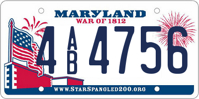 MD license plate 4AB4756