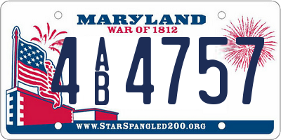 MD license plate 4AB4757