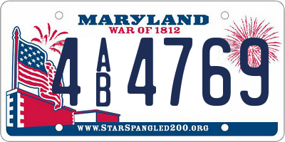 MD license plate 4AB4769