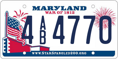 MD license plate 4AB4770